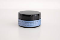 heal and restore healing cream for eczema & psoriasis prone skin, Heal & Restore Cream With Blue Chamomile in a jar, handcrafted organic skincare for sensitive and acne-prone skin.